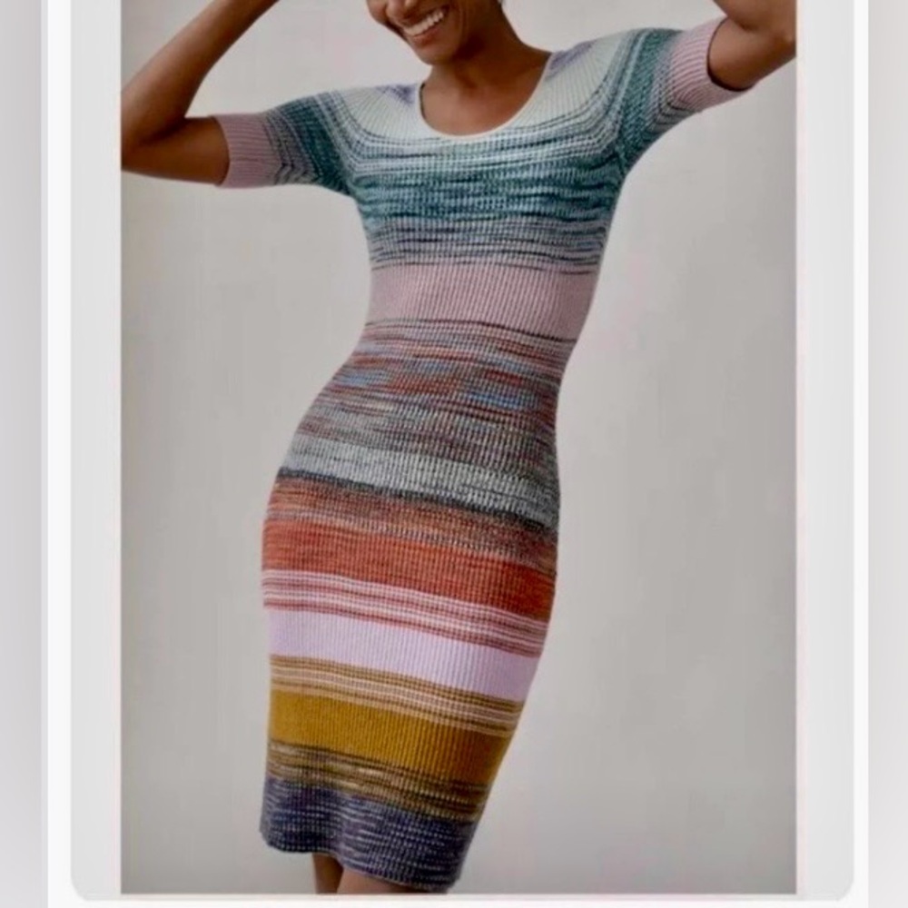 Anthropology Multicolor Knit Sweater Dress